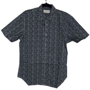 COASTAORO Mens Short Sleeve Button Down Floral Shirt Cotton Navy NWT Medium